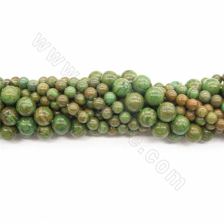 Chinesischer Jaspis runde Perlenkette Durchmesser 6-10mm Loch 0.6-1mm Länge 39~40cm/Strang