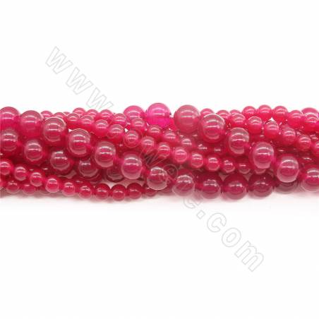 HanBai Jade gefärbte Perlenkette rund Durchmesser 6-10mm Loch 0.8-1mm Länge 39~40cm/Strang