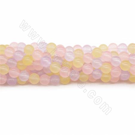 Dyed HanBai Jade Beads Strand Round Diameter 8mm Hole 1mm Approx. 48Beads/Strand