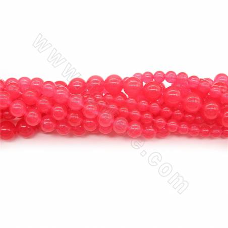 Dyed HanBai Jade Beads Strand Round Diameter 6-10mm Hole 0.6-1mm Length 39~40cm/Strand