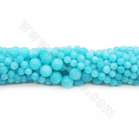 Perles Jade teinté ronde sur fil Taille 6-10mm trou 1mm 15~16"/fil