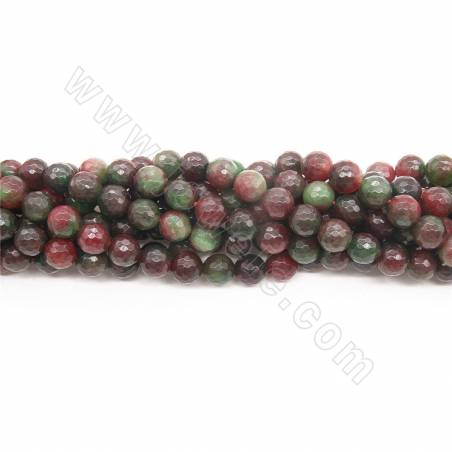 Dyed HanBai Jade Beads Strand Faceted Round Diameter 10mm Hole 1mm Approx.39Beads/Strand