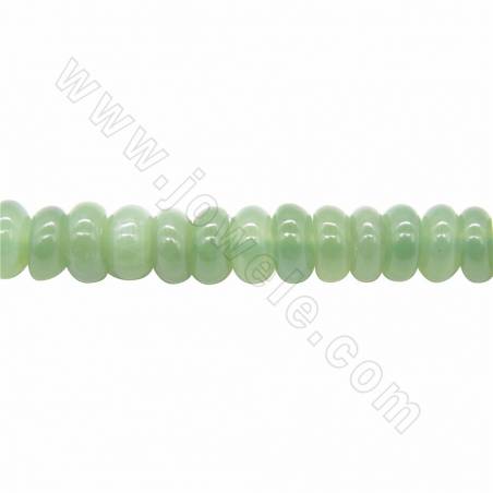 綠東陵串珠 算盤珠 尺寸3x6毫米 孔徑1毫米 長度39-40厘米/條