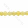 Fili di perline di giada naturale al limone Diametro rotondo sfaccettato 3 mm Foro 0,8 mm Circa 120 perline/filare