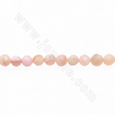 Natural Pink Opal Beads Strand Faceted Round  Diameter 4mm Hole 1mm Approx. 92Beads/Strand