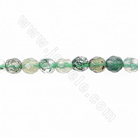 Perles Jade d'africain ronde facette sur fil Taille 2mm trou 0.8mm environ 160perles/fil