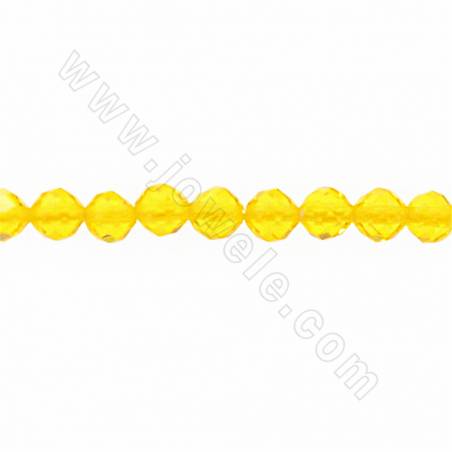 Agata gialla sfaccettata rotonda 3 mm foro 0,8 mm 39-40 cm/filare