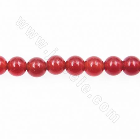 Natürlicher roter Achat Perlen Strang rund Durchmesser 4 mm Loch 0,8 mm ca. 95 Perlen/Strang