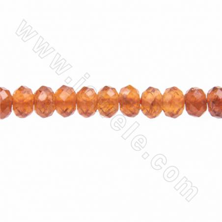 Бусины из натурального оранжевого граната прядь граненые абакус формы размер 2x3 мм отверстие 0,8 мм около 180 бусин/прядь