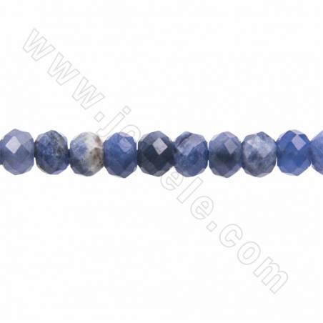 Perles de Sodalite rondelle facette sur fil Taille 2x3mm trou 0.5mm environ 180perles/fil
