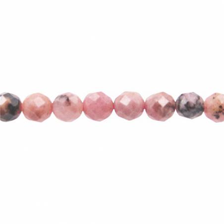 Perles de Rhodochrosite ronde facette sur fil  Taille 4mm trou 0.5mm environ 140perels/fil