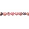 Natural Black Striped Rhodochrosite Beads Faceted Round  4mm Diameter 0.5mm Approx.140Beads/Strand