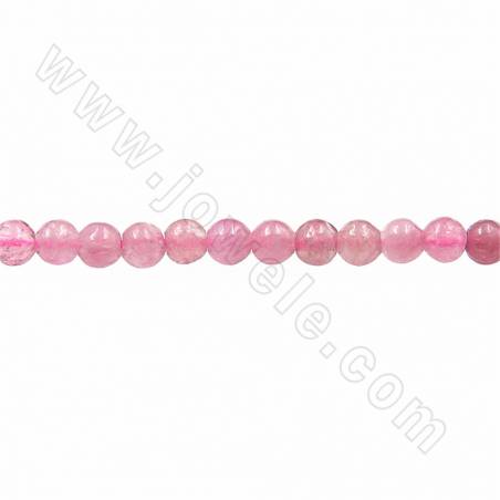 Perles de tourmaline rose ronde sur fil  Taille 3mm trou 0.8mm environ 140perles/fil