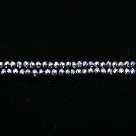 Perline di sintesi terahertz sfaccettate forma Abacus 2x3 mm foro 0,8 mm circa 160 perline/filare