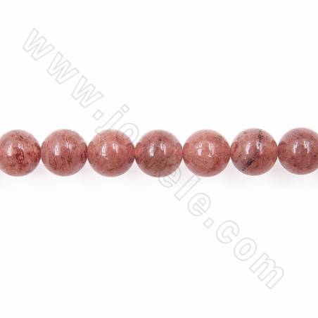 Natural Strawberry Quartz  Beads Strand Round Diameter 10mm Hole 1mm Approx. 38Beads/Strand
