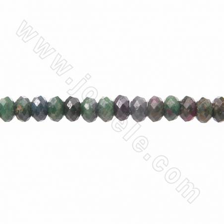 巴西紅綠寶串珠 切角算盤珠 尺寸3x5毫米 孔徑0.8毫米 長度39-40厘米/條