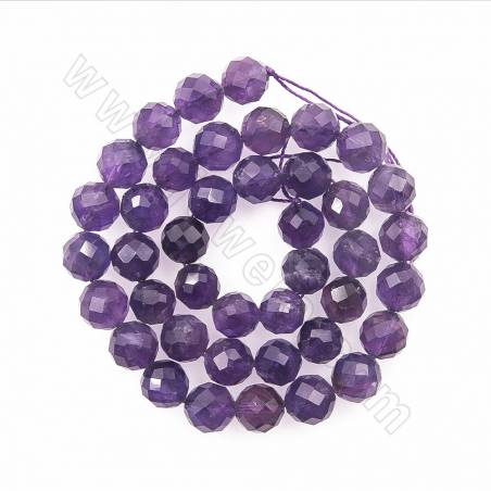 Natural Amethyst Beads Strand Faceted Round Diameter 6mm Hole 1.2mm Approx. 63Beads/Strand
