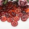 Perles Agate rouge en donut  15mm grand trou 5mm ×1pc