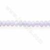 Perline di calcedonio blu naturale in fili sfaccettati di forma Abacus Dimensioni 3x4 Foro 0,8 mm circa 150 perline/filamento