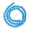 Gefärbte türkisfarbene Perlen, rund, Durchmesser 4–6 mm, Loch 0,8–1,2 mm, Länge 39–40 cm/Strang