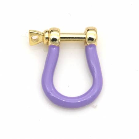 Gold-Plated Brass Resin U Shape Shackle Clasp Size 15×18 mm 5pcs/Pack