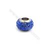 304 Stainless Steel Rhinestone Pandora Style Beads   Size 7x12mm  Hole 4.5mm  30pcs/pack (DS590-17)