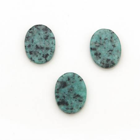 Natural African Turquoise  Cabochons Flat Oval  Size 10x14mm Thickness 2mm 2pcs / pack