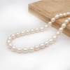 Natural White Fresh Water Pearl Beads Strand Oval Size 6.5~7.5x7.5~8.5mm Hole 0.8mm 15~16" /Strand
