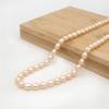 Perles de culture naturelles  perles d'eau douce ovale  pêche sur fil  5~5.5x6.5~7.5mm  trou 0.8mm x1 fil 15~16"