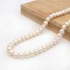 Natürliche weiße ovale Perlenkette Durchmesser des Loch 0.8mm  4~5mm x 1 Strang 15~16"