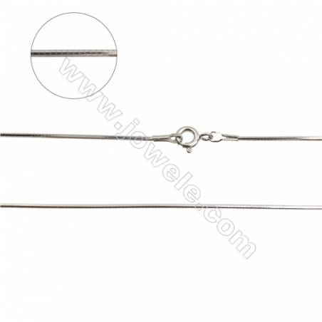 925 Sterling Silver Snake Chain x 1Piece   Thick 1.1mm  Length: 16"（white gold plating）