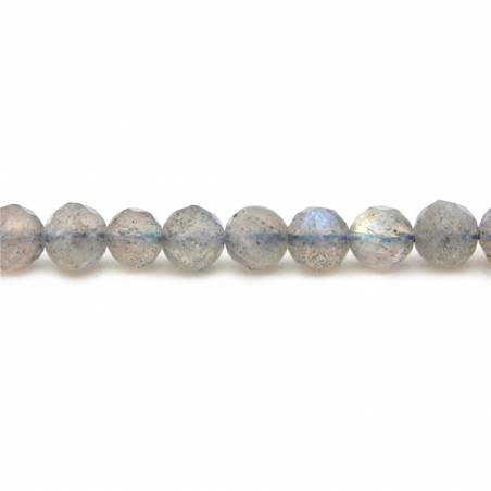 Labradorite facettierte runde Perlenkette Durchmesser 4mm Durchmesser des Loch 0.8mm ca. 85 Stck / Strang 15~16"