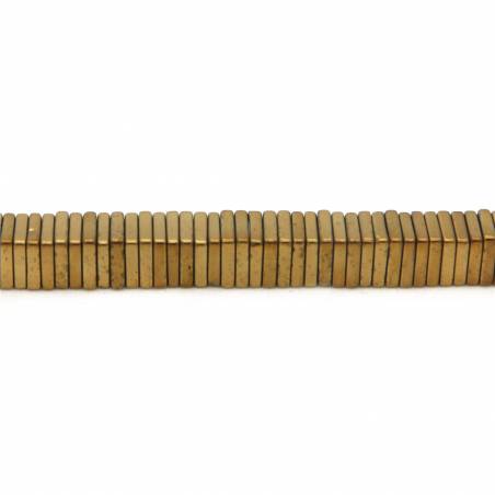 金色黑膽石串珠 正方形 尺寸1x4毫米 孔徑0.8毫米 長度39-40厘米/條