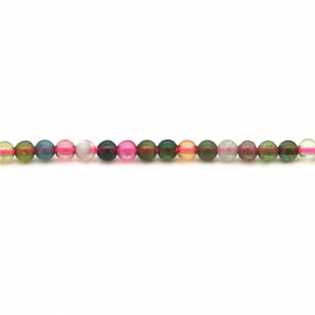 Natural Tourmaline Beads Strand Round Diameter 3mm Hole 0.6mm About 158 Beads/Strand 15~16"