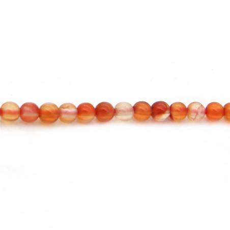 Natural Carnelian Beads Strand Round Diameter 4mm Hole 0.8mm About 98 Beads/Strand 15~16"