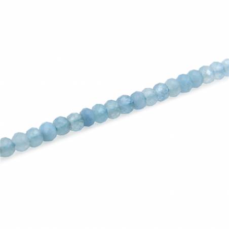 海藍寶串珠 切角算盤珠 尺寸2x3毫米 孔徑0.6毫米 長度39-40厘米/條