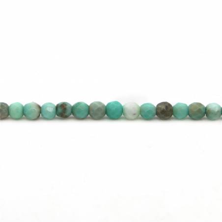 Natürlicher Grasachat Perlen Facettiert Rund Durchmesser 4-8mm Loch 0.8-1mm 39-40cm/Strang