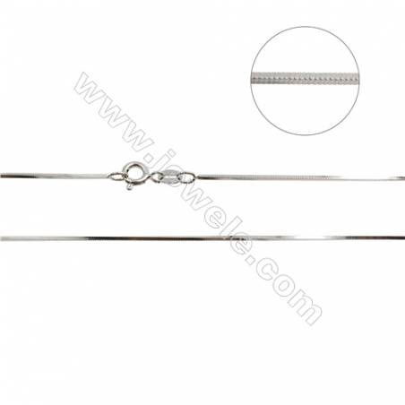 925 Sterling Silver Square Snake Chain x 1Piece   Length: 16"  thick 1mm（white gold plating）