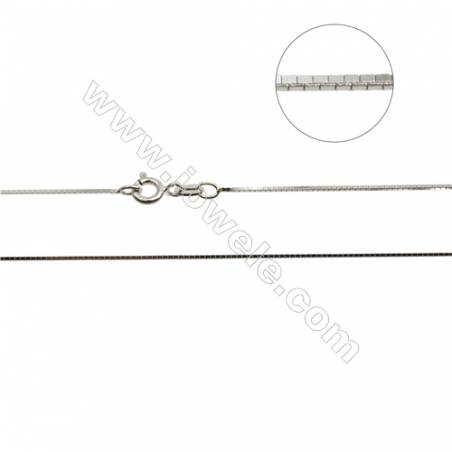 925 Sterling Silver Box Chain x 1Piece   Length: 16"  thick 0.7mm（white gold plating）