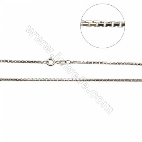 925 Sterling Silver Octangle Box Chain x 1Piece  Size 1.7x1.8mm  Length: 16"（white gold plating）