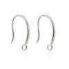 925 Sterling Silver Platinum Plated Earrings Hook Ear Wire Size 9x15mm Hole 3mm  Pin 0.8mm 10pcs/Pack