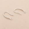 925 Sterling Silver Platinum Plated Earrings Hook Ear Wire Size 9x15mm Hole 3mm Pin 0.8mm 10pcs/Pack。