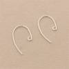 925 Sterling Silver  Earrings Hook Ear Wire Size 12x21mm Hole 3mm Pin 0.7mm 10pcs/Pack