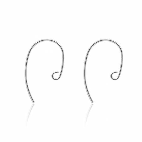 925 Sterling Silver  Earrings Hook Ear Wire Size 12x21mm Hole 3mm Pin 0.7mm 10pcs/Pack