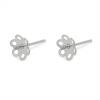 925 Sterling Silver Earring Stud For Half Drilled Beads  Size 7.5x15mm  Pin 0.8mm Tray 7.5mm 10pcs/pack