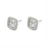 Clou d'oreille pour perles semi-percée en argent 925 rhodié avec Zirconium-E2849 11mm x 1paire