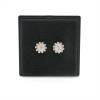 Fleur Clou d'oreille pour perles semi-percée en argent 925 rhodié avec Zirconium-E2788 11mmx1paire