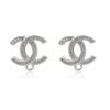 925 Sterling Silver Stud Earring Micro Pave Cubic Zirconia Size 14x15mm Pin 0.8mm Hole 1.5mm 2pcs/Pack