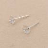 925 Sterling Silver Earring Stud For Half Drilled Beads Size 4.6x13mm  Pin 0.75mm 20pcs/Pack