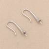 Crochets de boucles d'oreilles pour perles semi-percée en Argent 925 rhodié-81105 9x21mmx1paire
